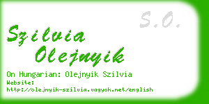 szilvia olejnyik business card